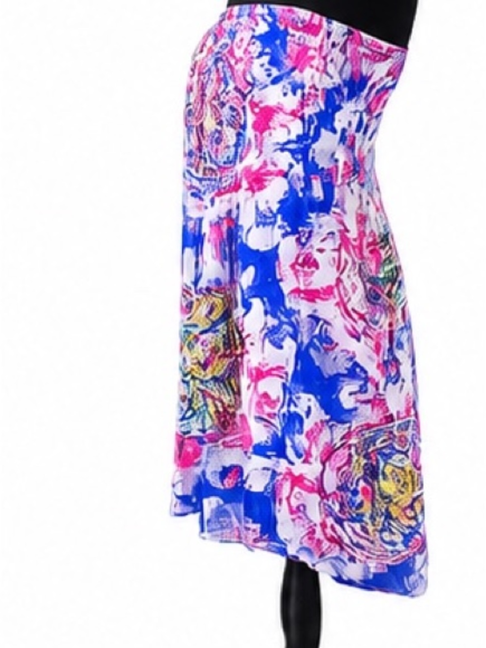 Rare whimsical elephant print w/colorful medallion motifs and smocked strapless. - Picture 2 of 10